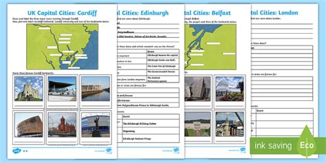 KS2 UK Capital Cities Differentiated Worksheets .